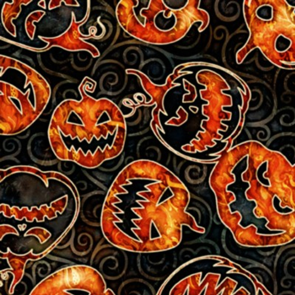 Wicked Pumpkin Toss - QT Fabrics Cotton (28825-j)