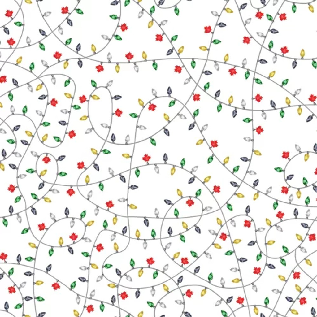 Festive Canada Snow Lights - Windham Fabrics Cotton (53138D-8)