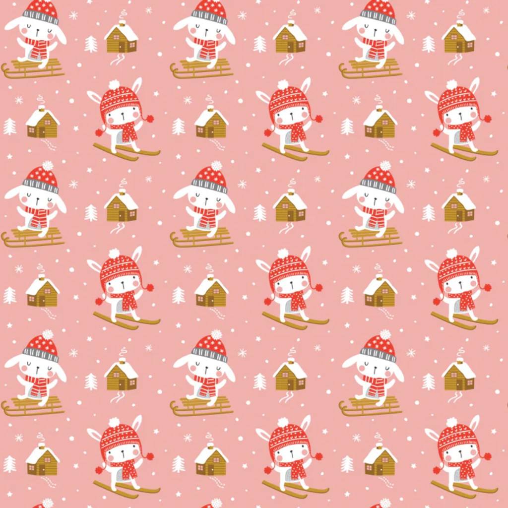 Snow Bunny Pink - Camelot Flannel (89210201b)