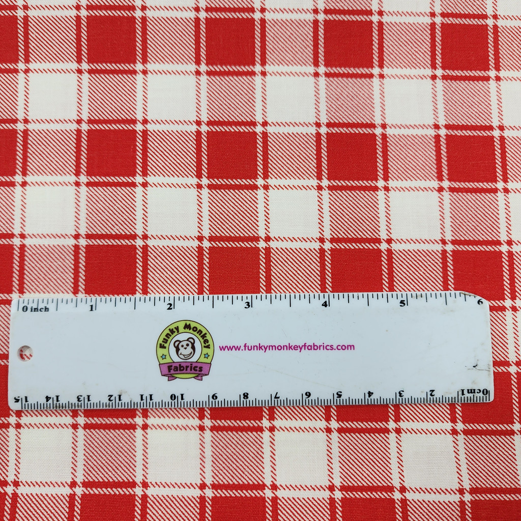 Red/White Plaid - 3 Wishes Cotton