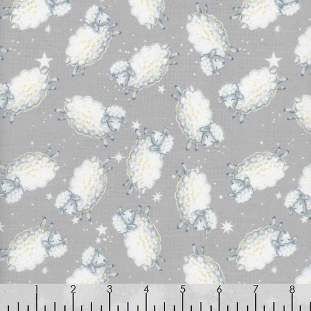 Reach For the Stars Sheep on Grey - Wilmington Prints Cotton (96467-919)