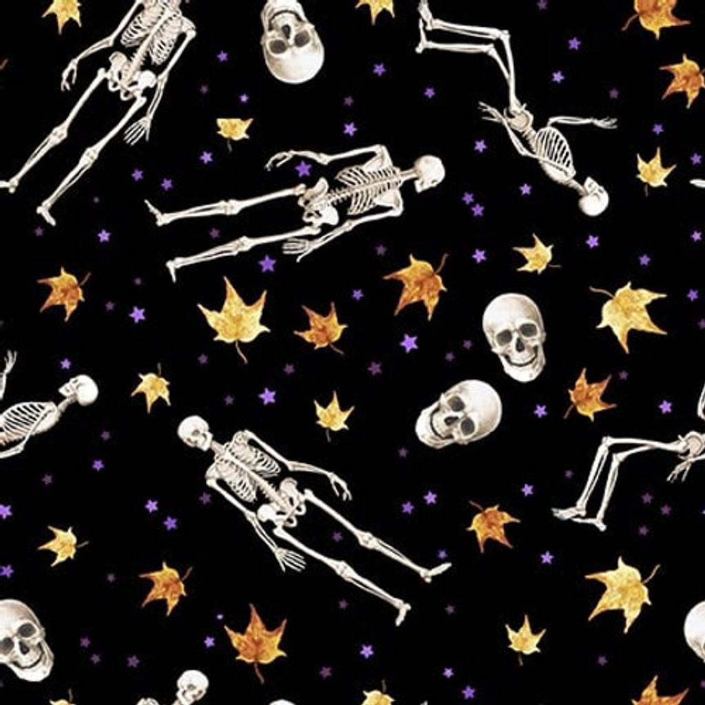 Skeletons on Black - Studio E Cotton (7872-99 )