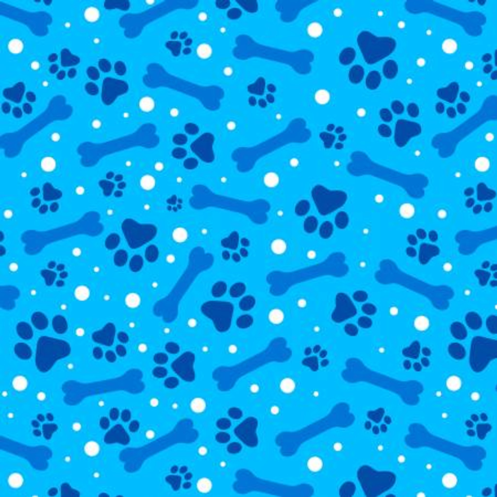 Blue Paws and Bones - David Textiles (DX-4363-4C-8)