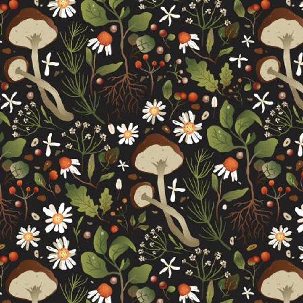 Woodland Mushrooms - David Textiles (DX-4210-4C-1)