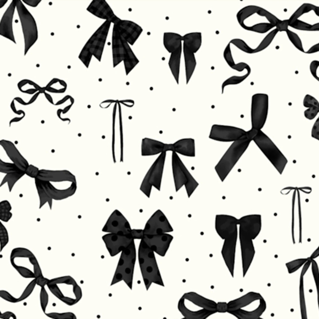 Black Bowtique Digital - Shannon Fabrics Cuddle Minky (DCBOWTIQUEBLACK)