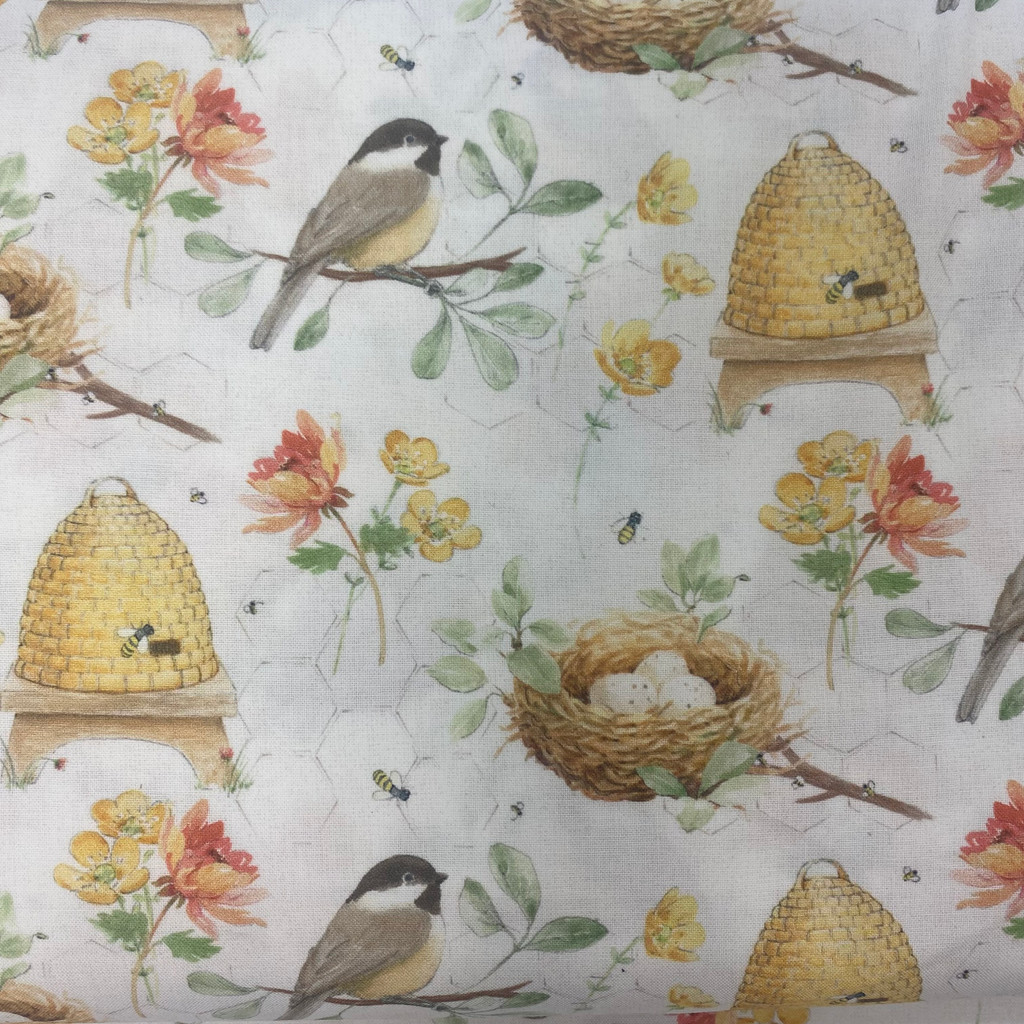 White Garden Scroll - Windham Fabrics Cotton