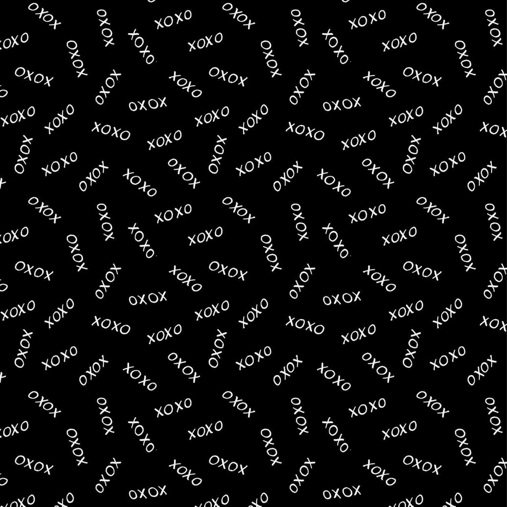XOXO on Black - Wilmington Prints Cotton (13804-991)