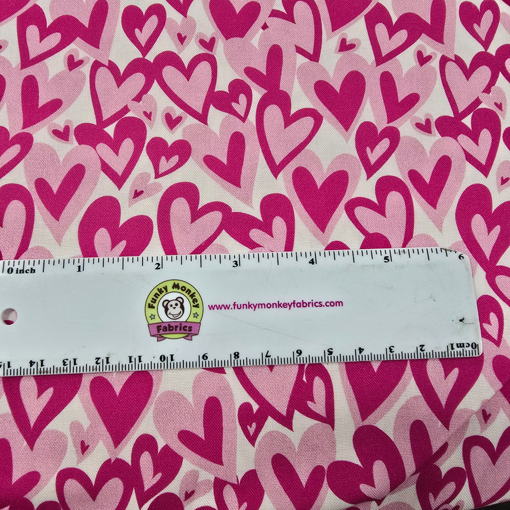 Hearts Forever White/Pink - Love You Fur-Ever - Benartex Cotton