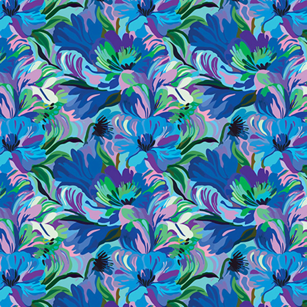 Florals Blue Wanderlust Quilting Cuddle - Shannon Fabrics (QCWLFLORALSBLUE)