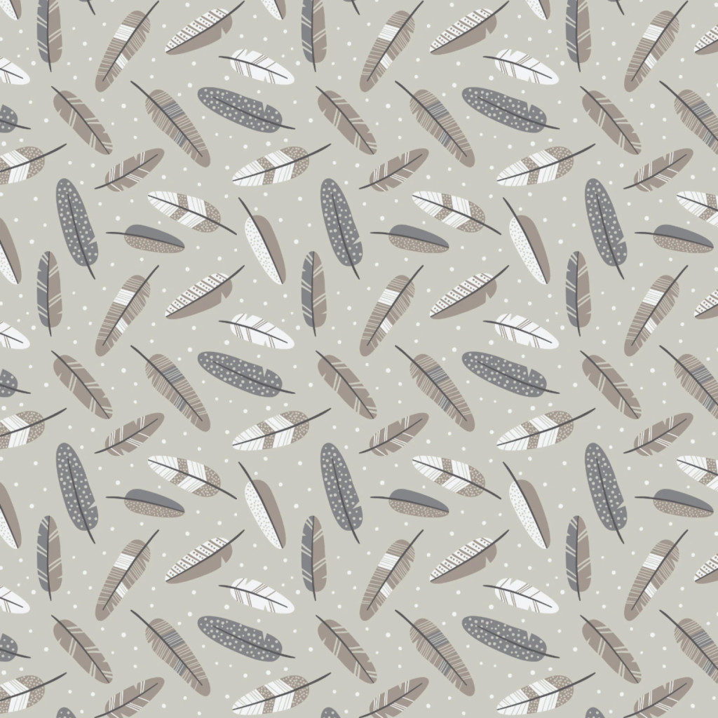 Light Taupe Aztec Woodland Feathers - Camelot Cotton (89230209-05)