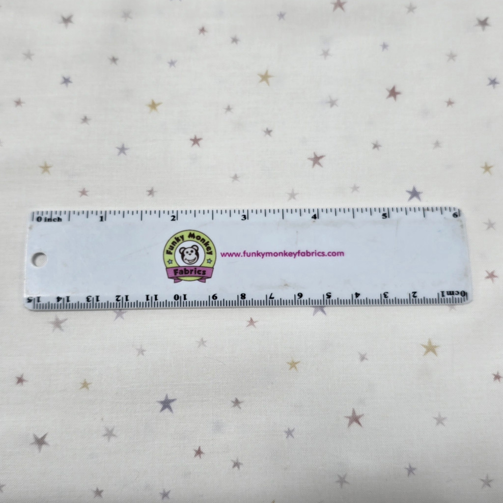 White/Multi Tossed Stars - Studio E Cotton