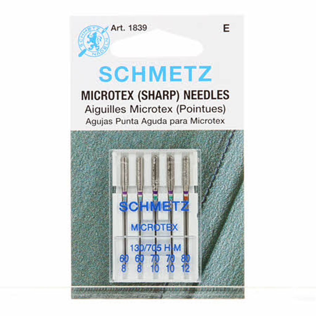 Schmetz Sharp / Microtex Machine Needles Size 60/70/80 (5 pack)