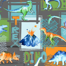 Graphite T-Rex Digital - Shannon Fabrics Cuddle Minky