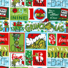 Patch Holiday Grinch Dr. Seuss - Robert Kaufman Cotton - 1/2 yard (ADE-20275-223