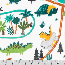 Kiwi Dino Land Digital - Shannon Fabrics Cuddle Minky (DCDINOLANDKIWI)