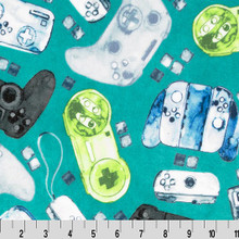 Teal Gamer Digital - Shannon Fabrics Cuddle Minky (DCGAMERTEAL) 