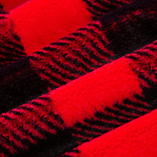 Luxe Cuddle Scarlet/Black Buffalo Check - Shannon Fabrics Minky (LCBUFFCHECKSCARLETBLACK)