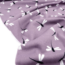 Dusty Lilac Dragonfly Organic - Tygdrömmar Ribbed Knit