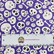 Skulls & Bones on Purple - Blank Cotton