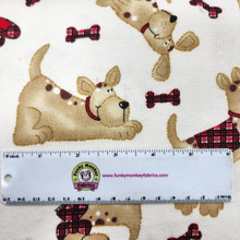 Cream Dog with Scarf - AE Nathan Flannel