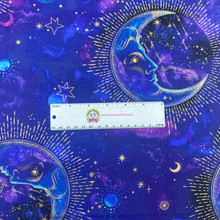 Galaxy Tapestry Galaxy Moon Metallic - Timeless Treasures Cotton