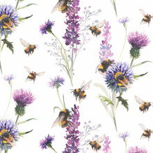 Bee Garden Amethyst Digital - Shannon Fabrics Cuddle Minky