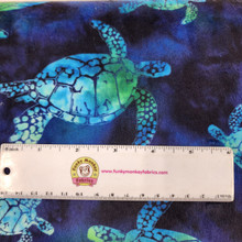 Green Sea Bliss Batik Turtles Digital - Shannon Fabrics Cuddle Minky