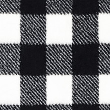 Luxe Cuddle Snow/Black Buffalo Check - Shannon Fabrics Minky (lcbuffchecksnowblack)