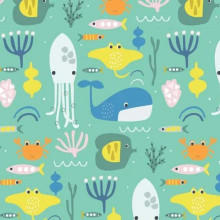 Under the Sea Animals Habitat - Dashwood Studio Cotton (HABI1696)