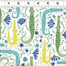 Citron Jungle Jive Crocodiles - Clothworks Cotton (Y3112-126