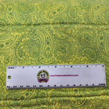 Good Vibes Paisley in Dark Lime - Clothworks Cotton