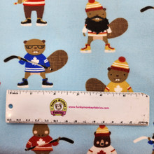 Critters Playing Hockey Purely Canadian Eh - Robert Kaufman Flannel