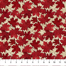 Oh Canada Maples Leaves on Beige - Northcott Cotton (27178-14