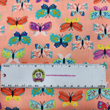 ABCs in Bloom Butterflies on Coral - Windham Fabrics Cotton