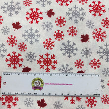 Canadian Christmas White Snowflakes - Windham Fabrics Cotton