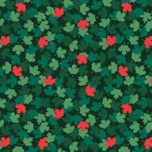 Festive Canada Green Maple Leaves - Windham Fabrics Cotton (52238DA-7)