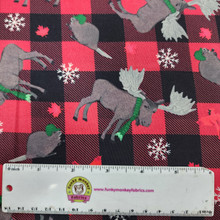 Festive Canada Buffalo Plaid Canadian Mascots - Windham Fabrics Cotton