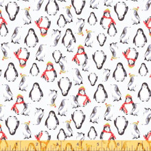Snow Day Penguins - Windham Fabrics Cotton (52599D-5)