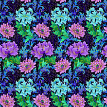 Black Medium Packed Floral Metallic - Timeless Treasures Cotton (CM2982-BL