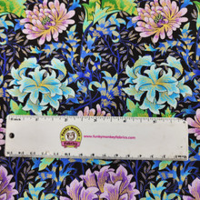 Black Medium Packed Floral Metallic - Timeless Treasures Cotton