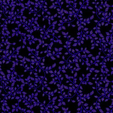 Black Mini Dotted Leaves Metallic - Timeless Treasures Cotton (CM2989-BLACK)