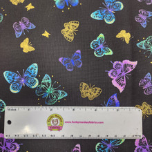 Black Tossed Butterflies Dots Metallic - Timeless Treasures Cotton