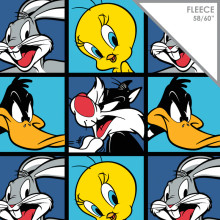 Looney Tunes Characters in Blocks - Camelot Fleece (23600113a-01)