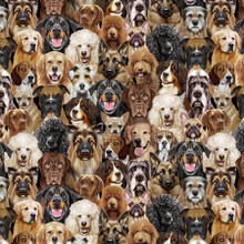 Natural Packed Dogs Portrait - Timeless Treasures Cotton (CD2947-NATURAL)