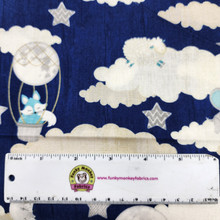 Navy Animals in Clouds - Wilmington Prints Cotton