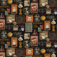Black Coffee Collage - Timeless Treasures Cotton ( CD3421-BLACK)