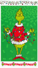 Grinch Green Background Panel - Robert Kaufman Cotton ( ADE20994223)