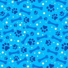 Blue Paws and Bones - David Textiles (DX-4363-4C-8)