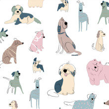 Mod Mutts Double Sided Cloud Cuddle - Shannon Fabrics Cuddle Minky (CCMODMUTTSMULTI)