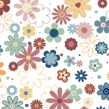 Disco Daisies Digital - Shannon Fabrics Cuddle Minky (dcdiscodaisiesmulti)